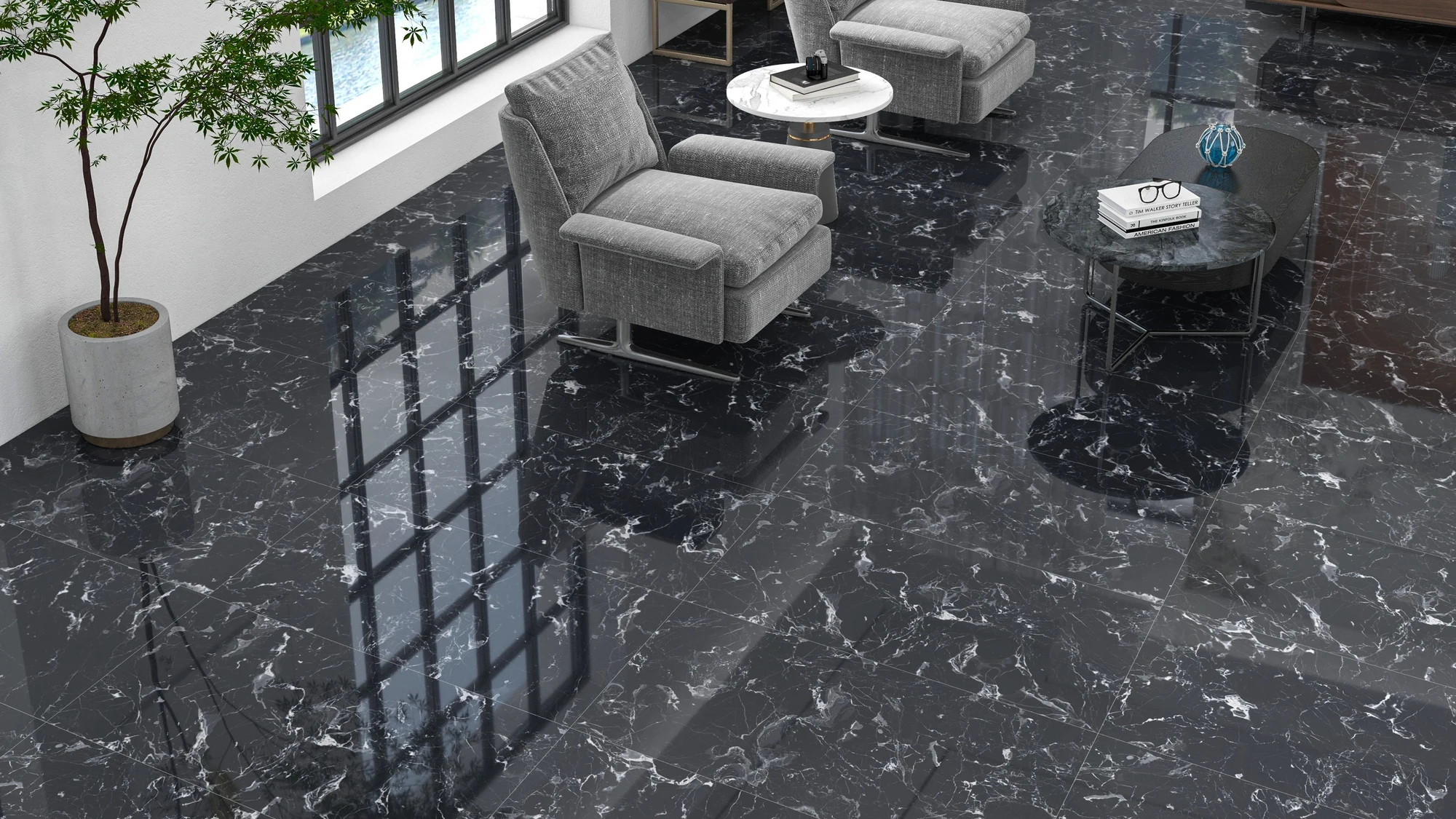 Super High Gloss liquid crystal vitrified marble lounge