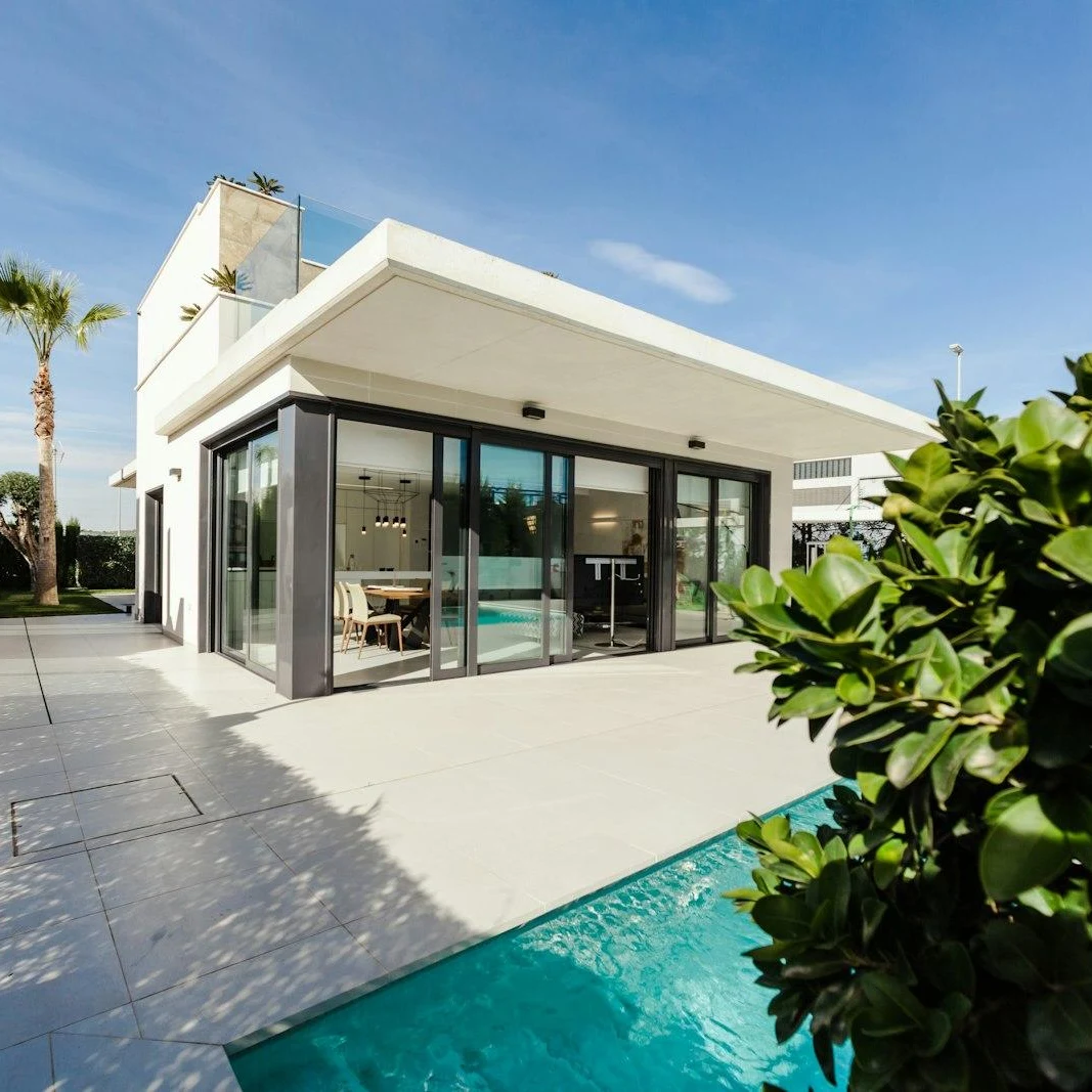 Outdoor terrace floored with stone-finish vitrified porcelain slab