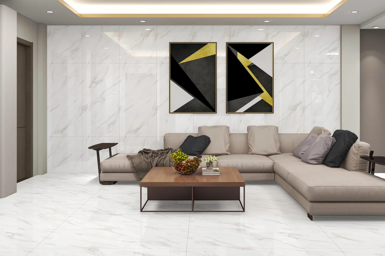Statuario Collection pure Italian white marble vitrified surfaces