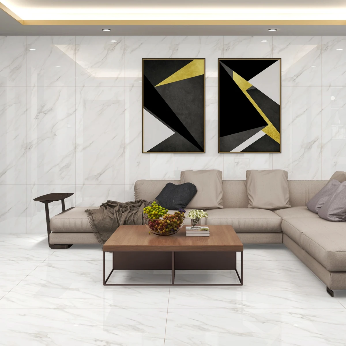 Polished and Endless marble vitrified surfaces